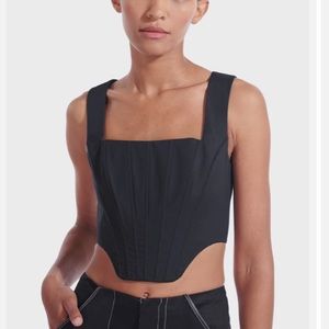 Staud Corset Top Alice tank top crop top zipper shirt